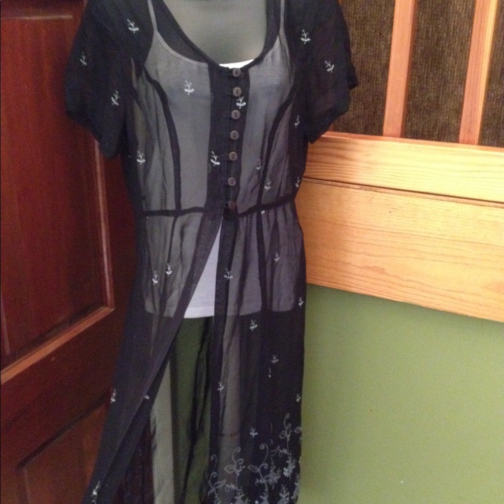Vintage Bohemian sheer overlay dress